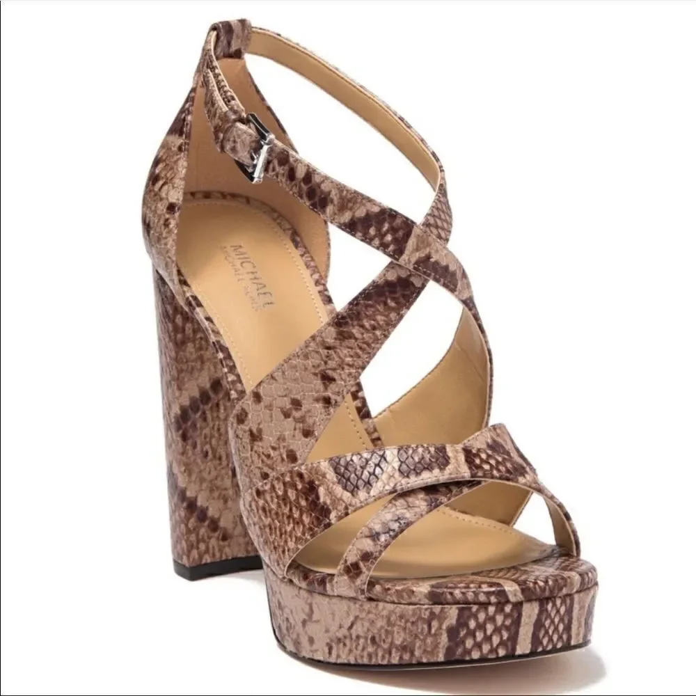 Michael KORS Lorene Leather Platform Sandal